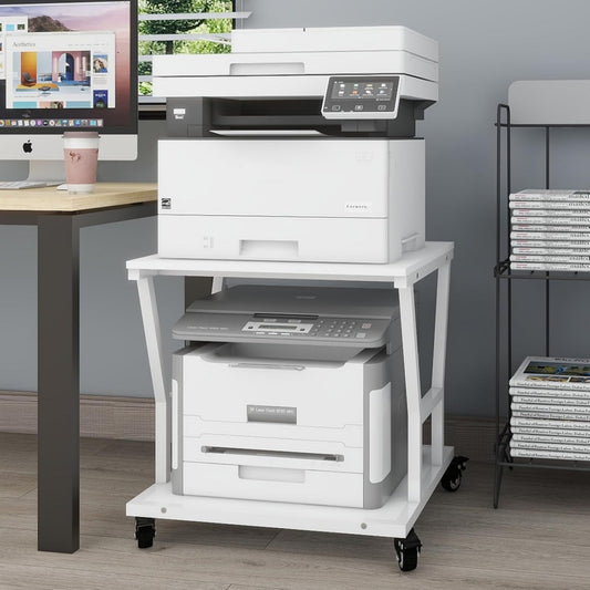 Arredo contemporaneo supporti per stampante in legno bianco