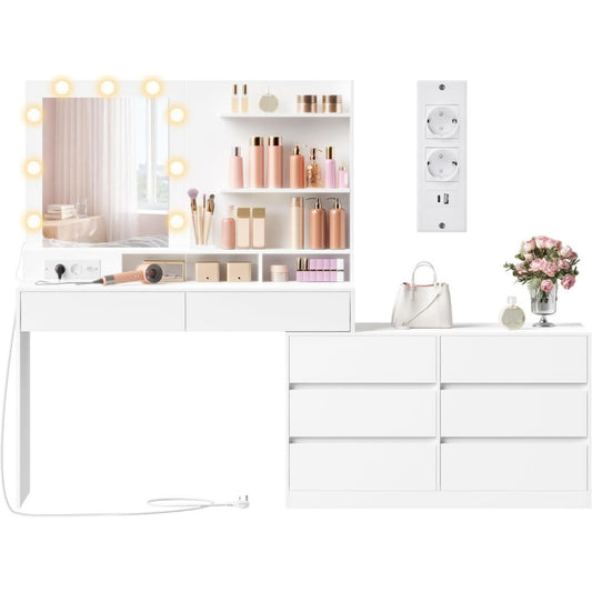 Arredo contemporaneo toelette regolabile illuminato
