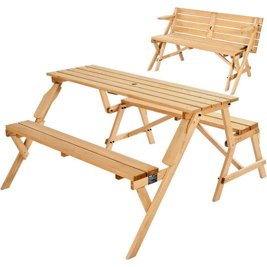 Arredo contemporaneo tavoli da picnic in legno da esterno oro