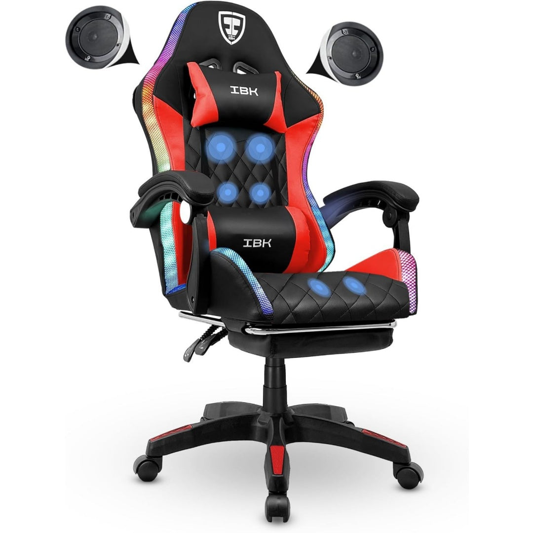 Arredo contemporaneo sedie gaming in metallo regolabile rosso