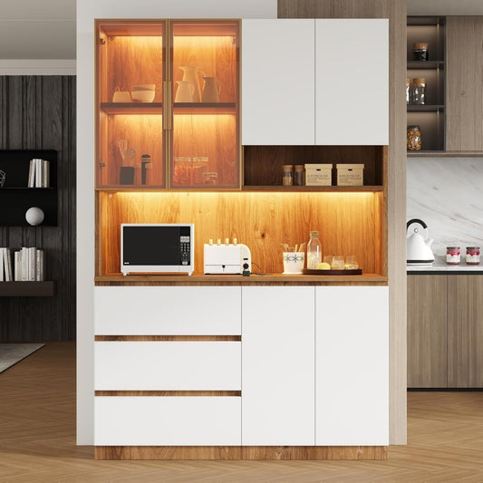 Arredo contemporaneo mobili alti in legno regolabile illuminato